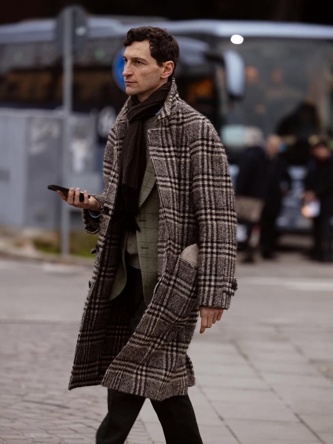 That plaid coat arrives,
then the tailoring follows.