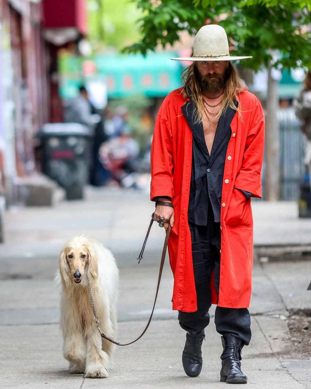 The red coat is doing
the serious work here.