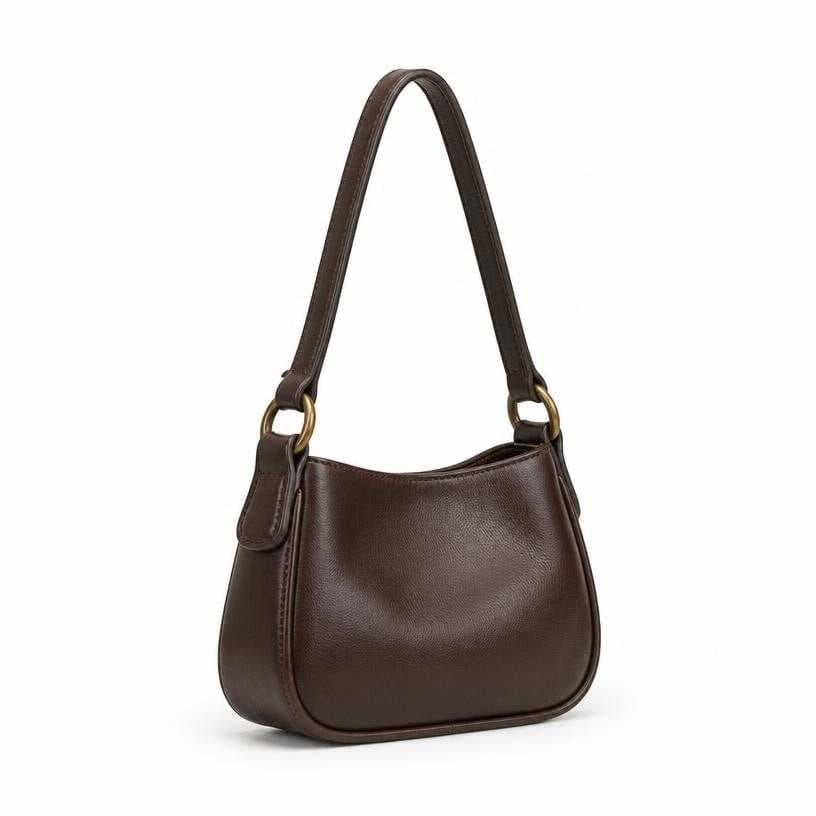 Generated item image of dark brown structured leather shoulder bag