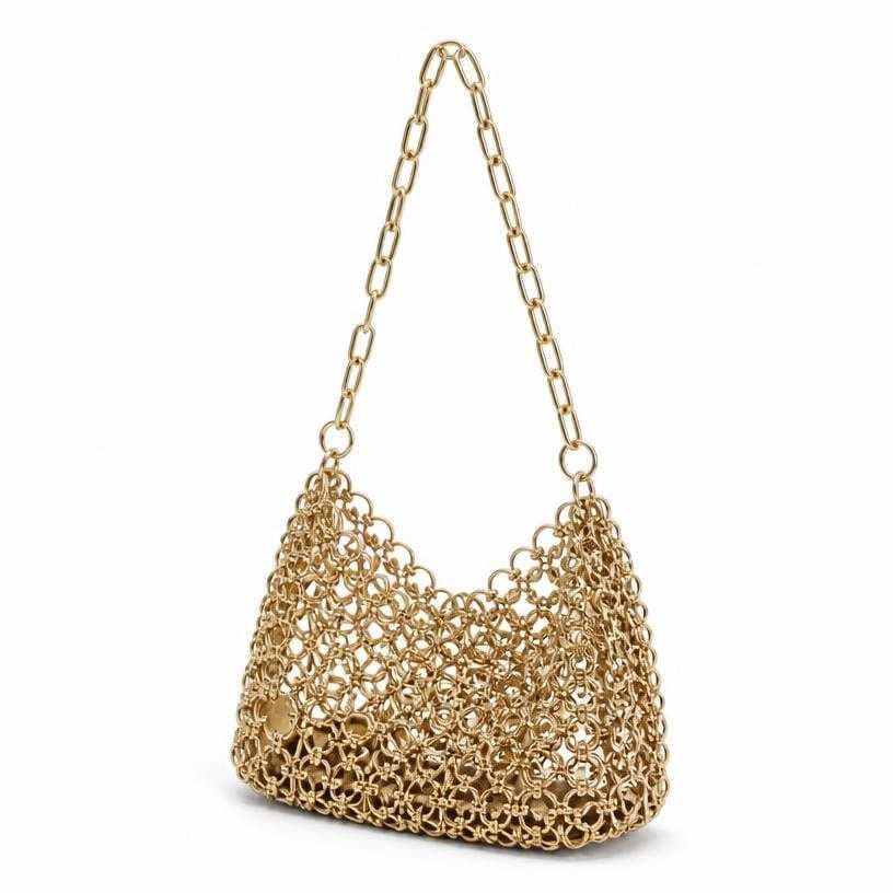 Generated item image of gold small ornate metal chainwork handbag