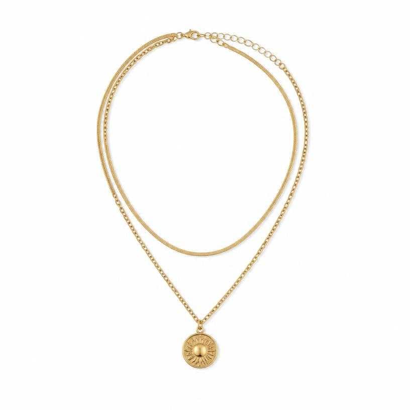 Generated item image of gold layered gold-toned metal necklace