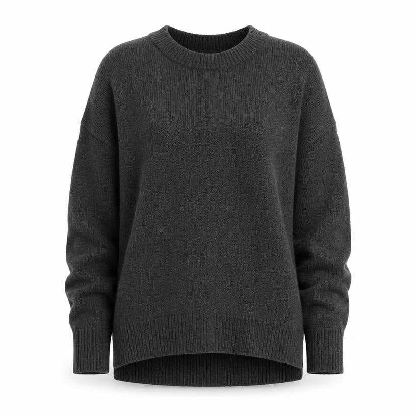 Generated item image of relaxed charcoal gray knit knit top