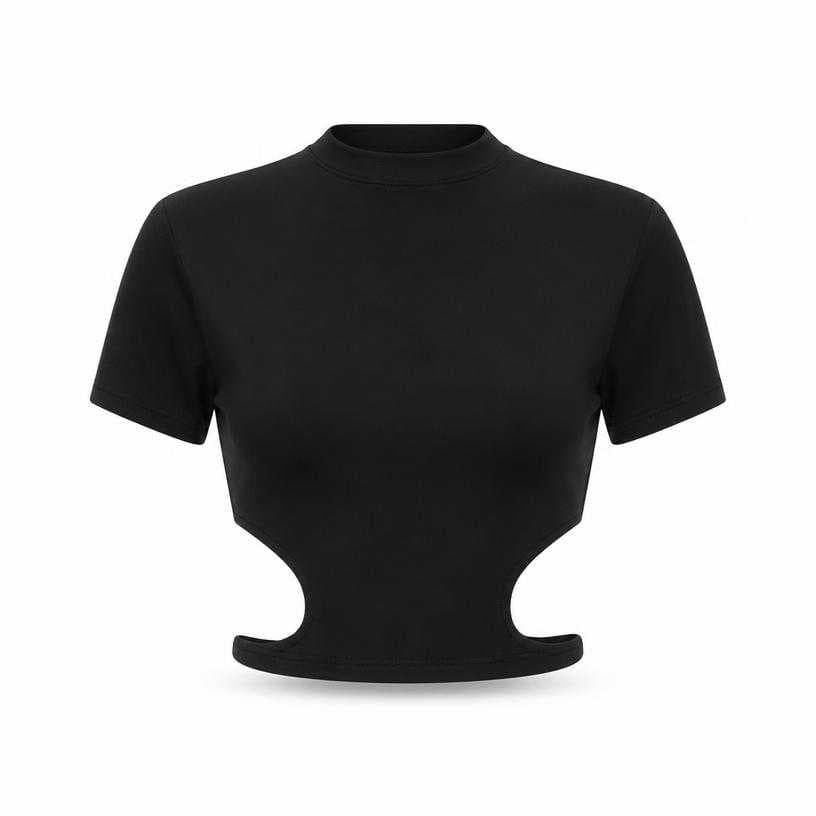 Generated item image of fitted black short sleeve top