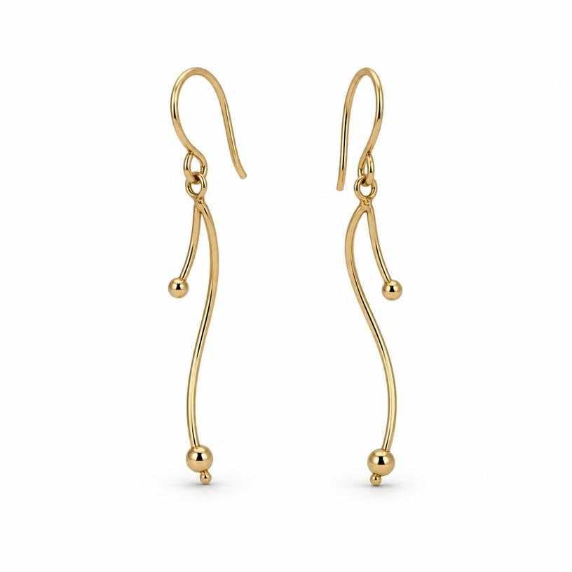 Generated item image of gold-tone drop style metal dangling earrings