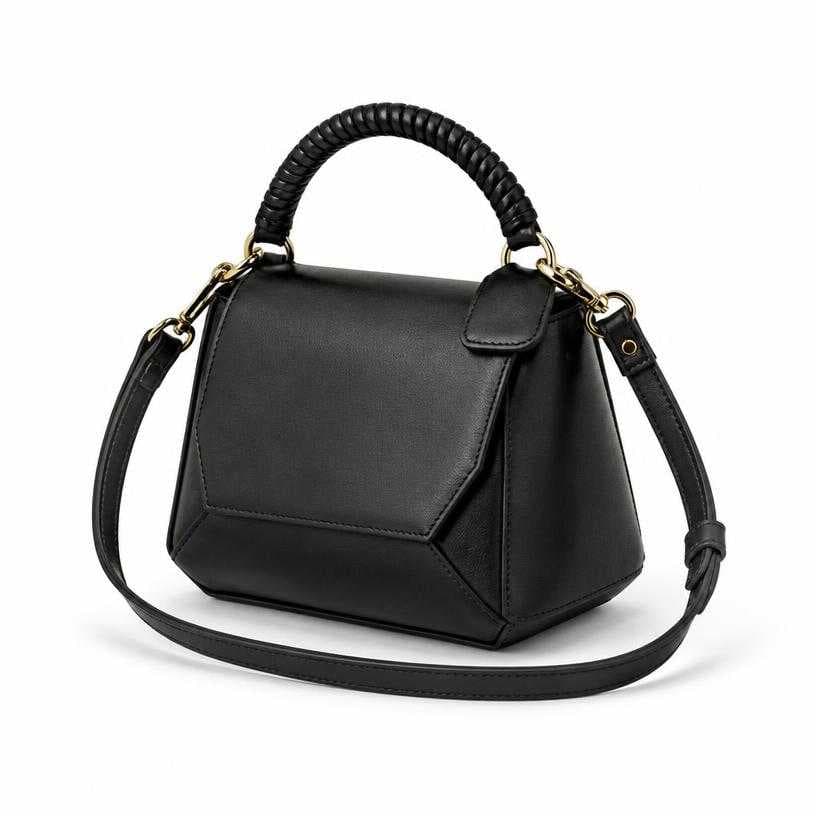 Generated item image of black structured leather handbag
