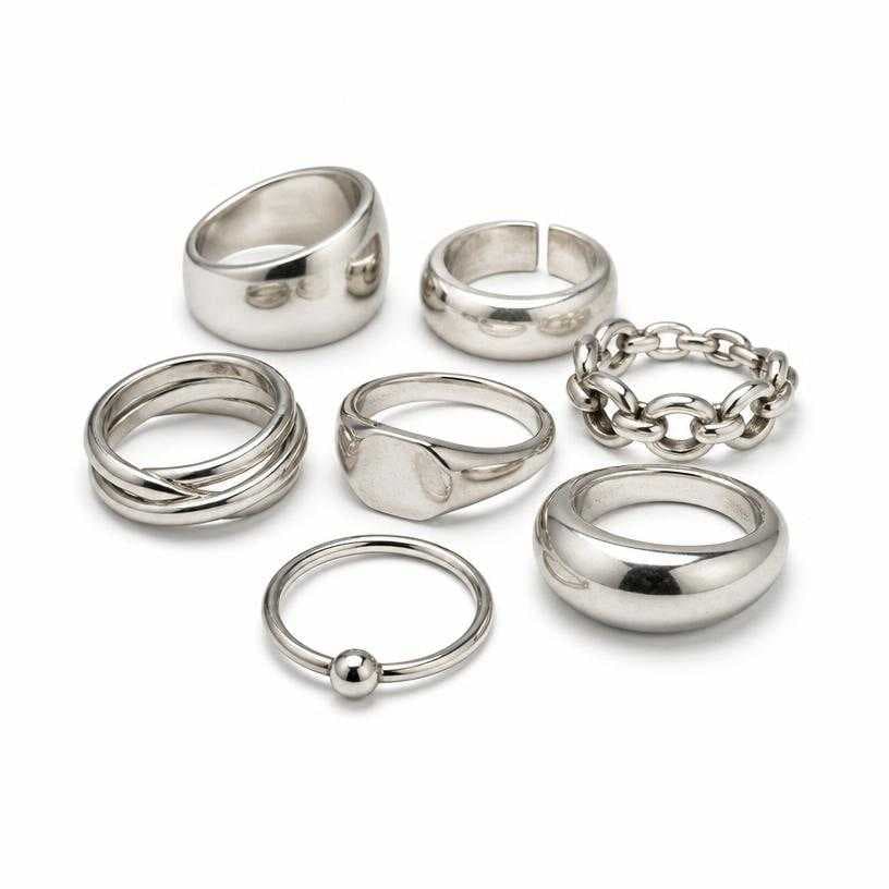 Generated item image of silver multiple metal rings