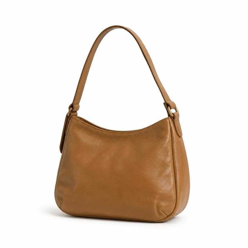 Generated item image of tan short strap leather shoulder bag