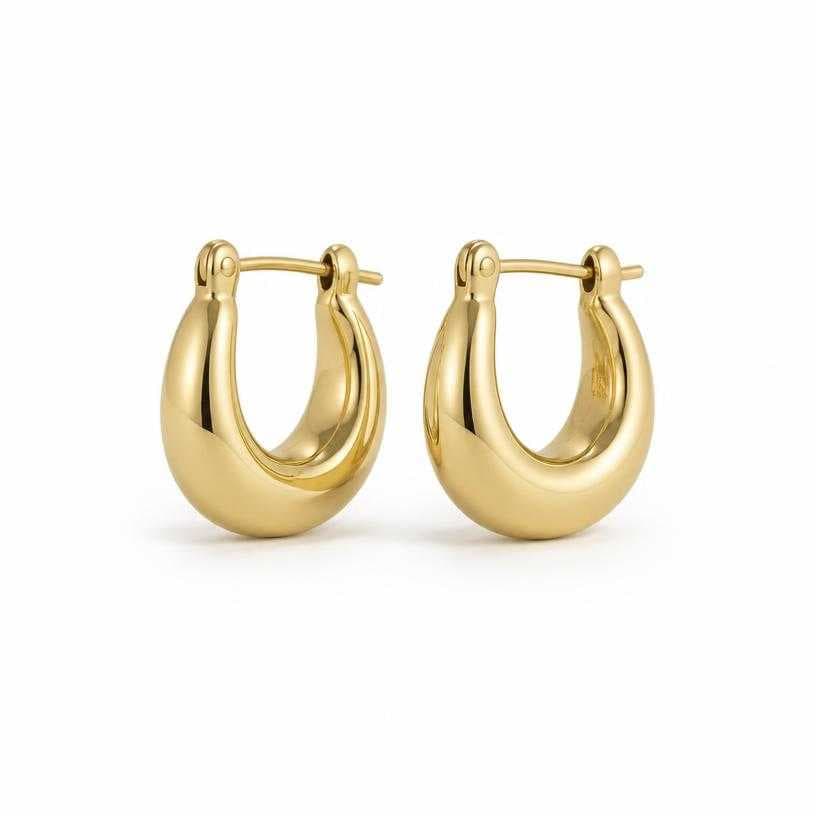 Generated item image of gold small hoop metal earrings