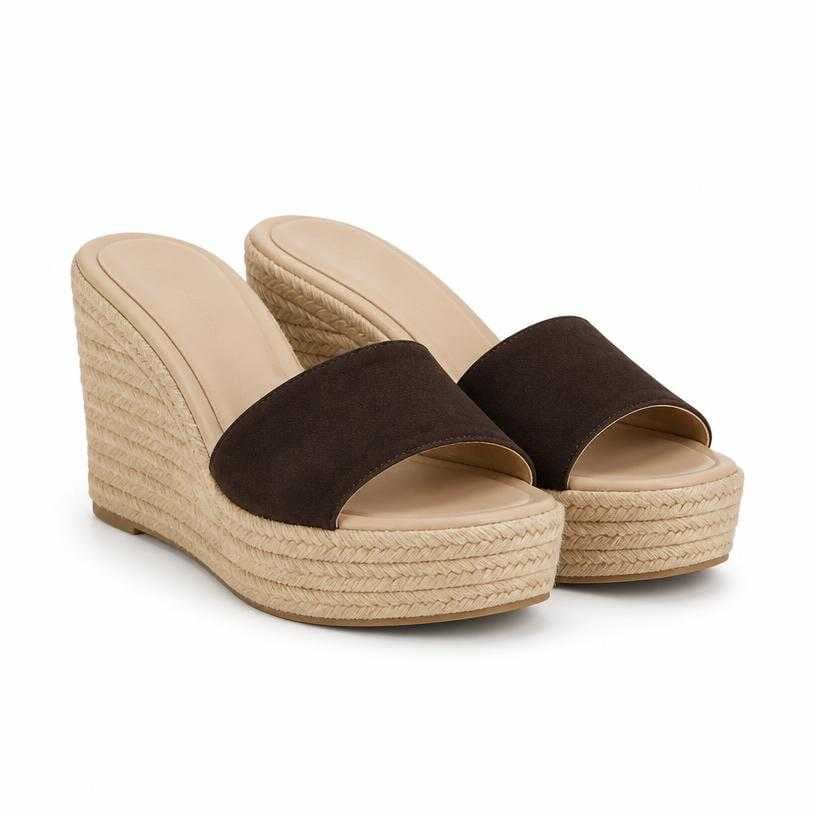 Generated item image of beige platform wedge wedge sandals