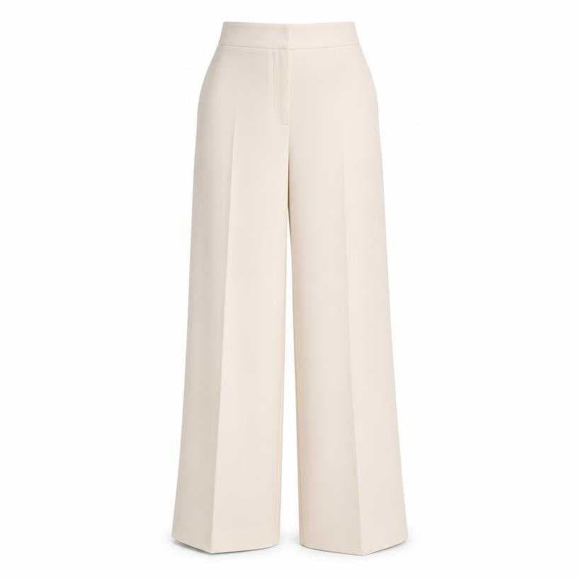 Generated item image of relaxed light cream wide-leg trousers