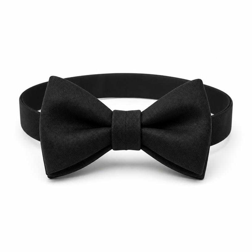 Generated item image of black classic bow woven fabric bow tie