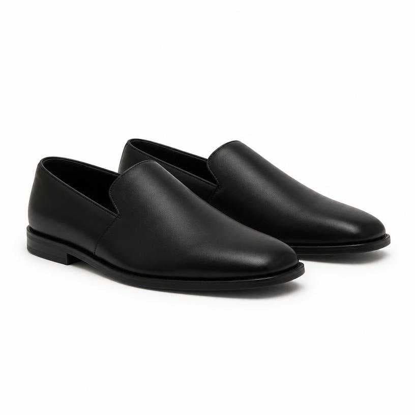 Generated item image of black low-profile leather-like material shoes