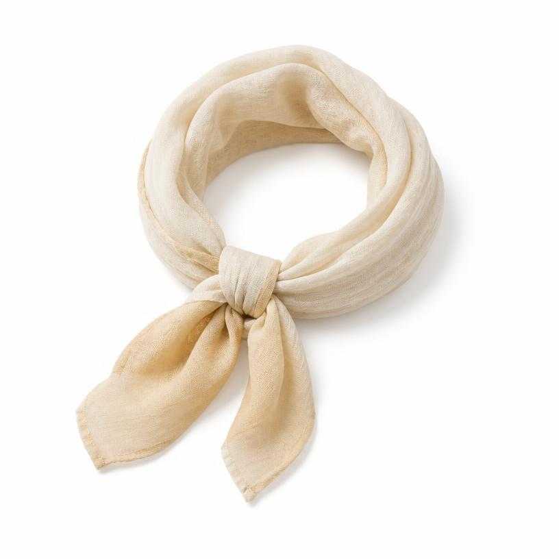 Generated item image of cream lightweight woven fabric neck scarf