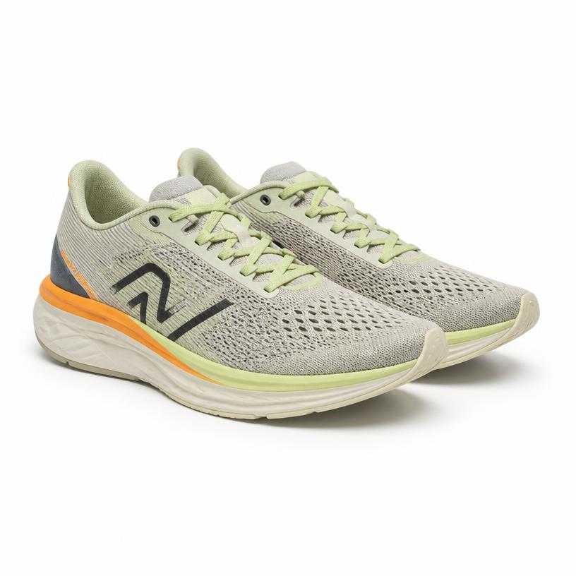 Generated item image of fitted light grey low-top mesh synthetic upper running shoes