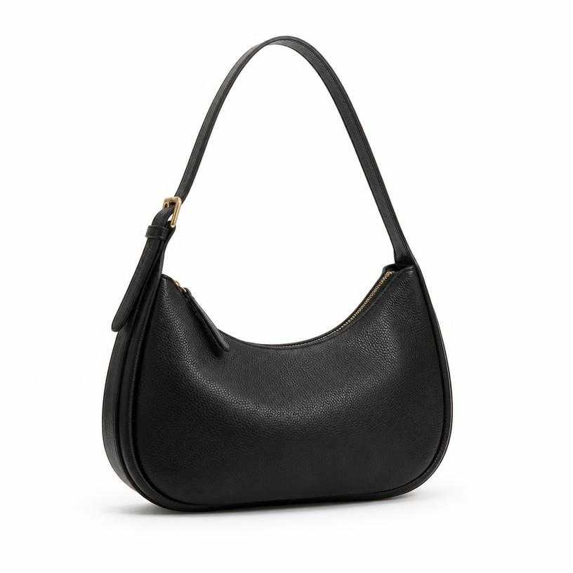 Generated item image of black rounded leather shoulder bag