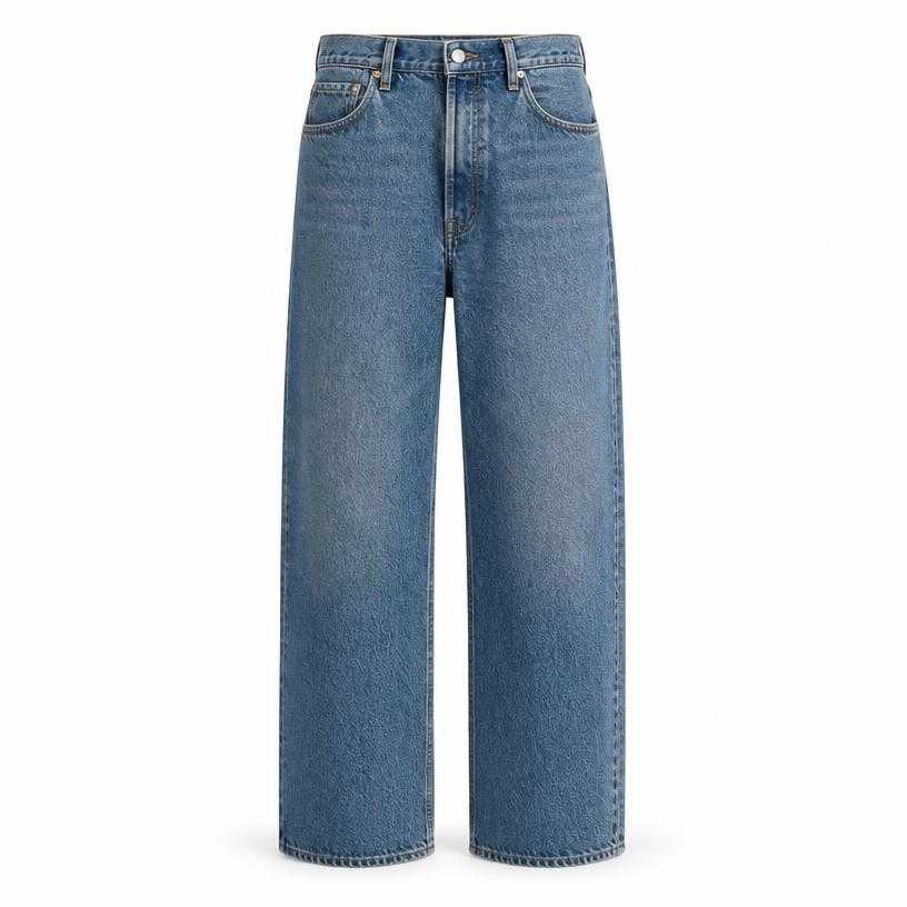 Generated item image of relaxed blue straight leg denim jeans