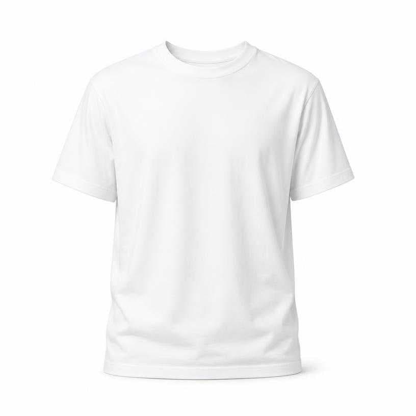 Generated item image of relaxed white crew-neck cotton jersey t-shirt