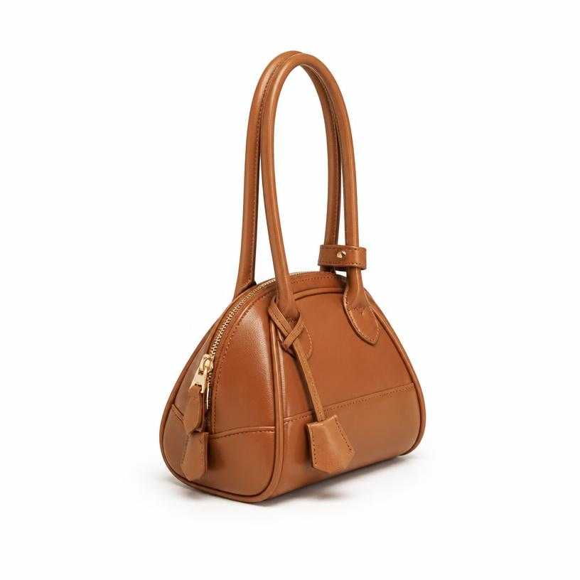 Generated item image of tan brown structured leather handbag