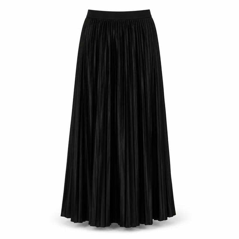 Generated item image of relaxed black long pleated skirt