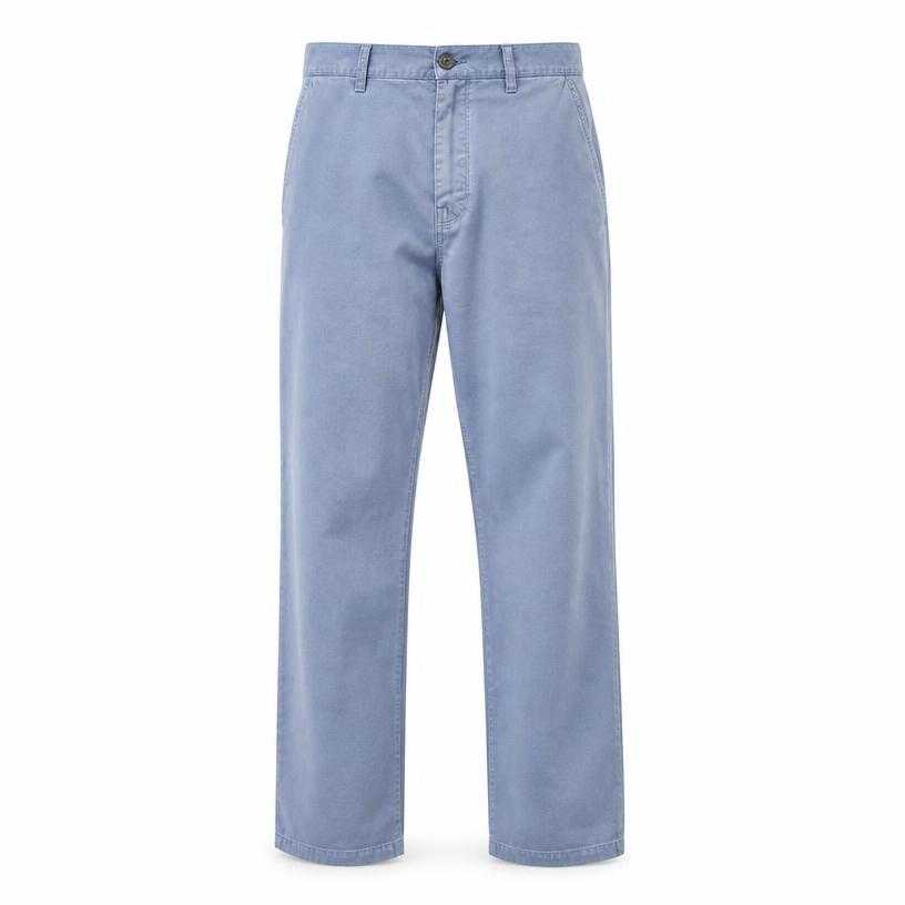 Generated item image of relaxed pale blue straight leg cotton twill trousers