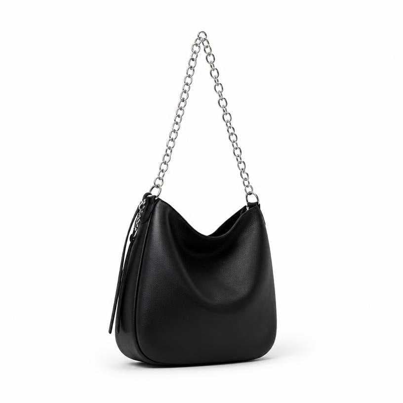 Generated item image of black chain strap leather-like material shoulder bag
