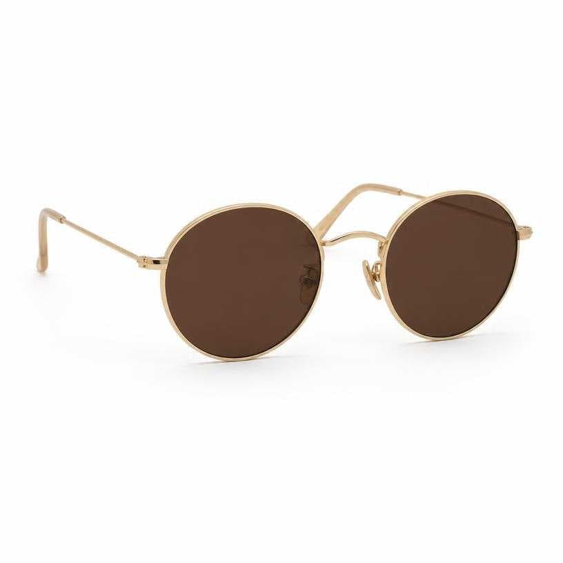 Generated item image of dark brown round lenses metal sunglasses