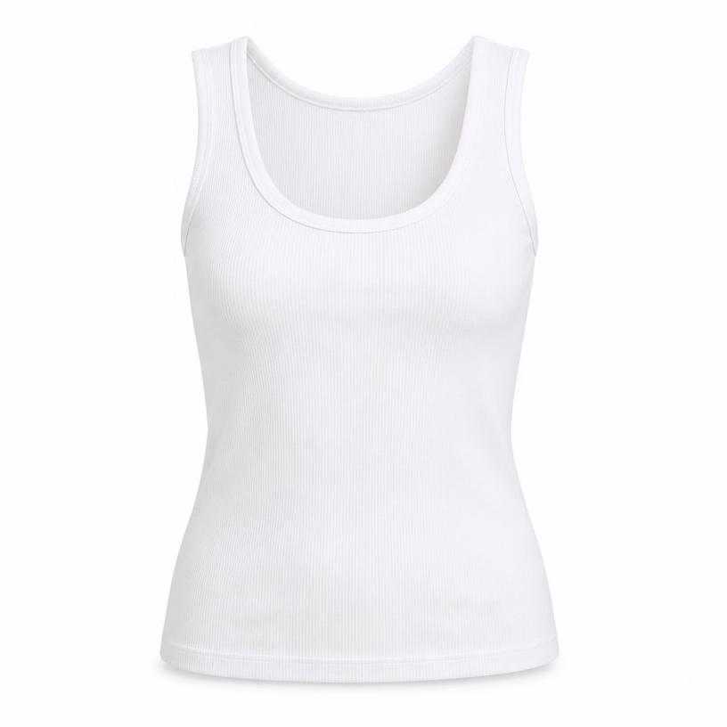 Generated item image of fitted white jersey knit tank top