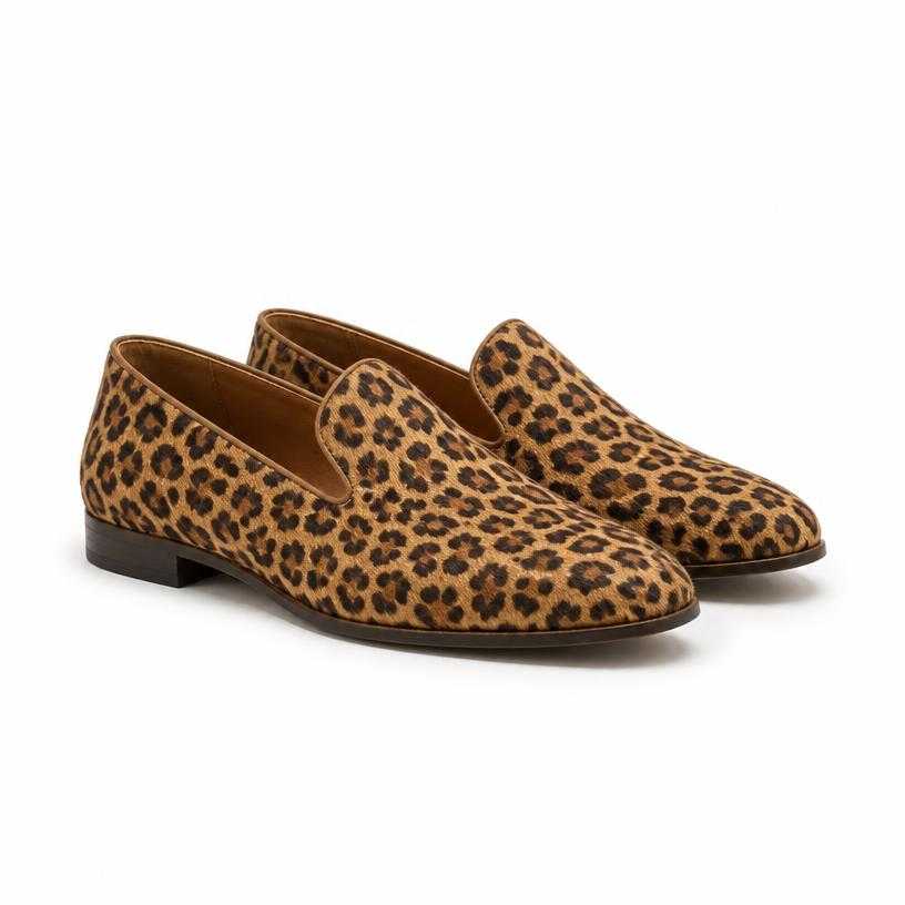 Generated item image of brown leopard print loafers