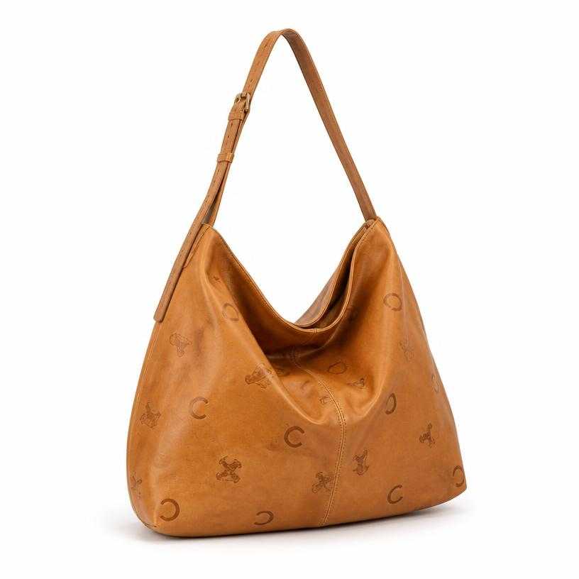 Generated item image of cognac tan leather shoulder bag