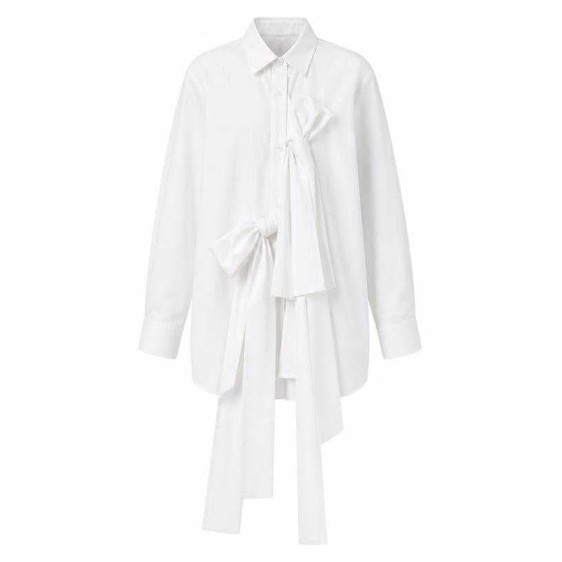Generated item image of relaxed white collared cotton-like shirting shirt