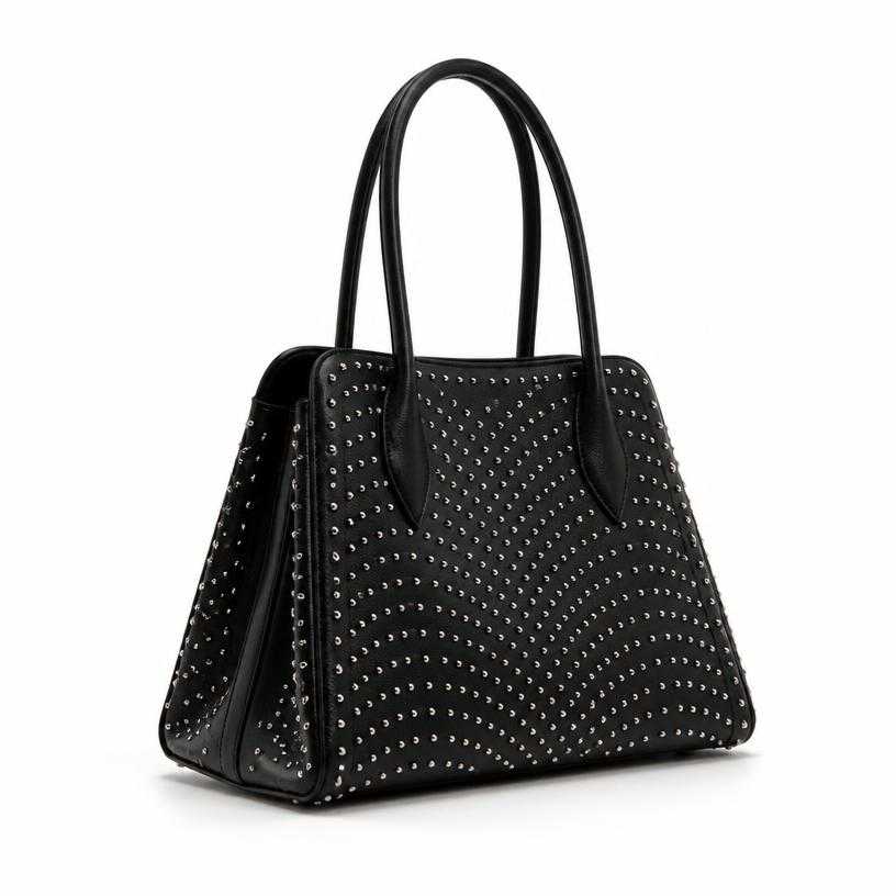 Generated item image of black structured leather handbag