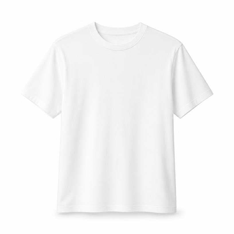 Generated item image of relaxed white crew neck cotton jersey t-shirt