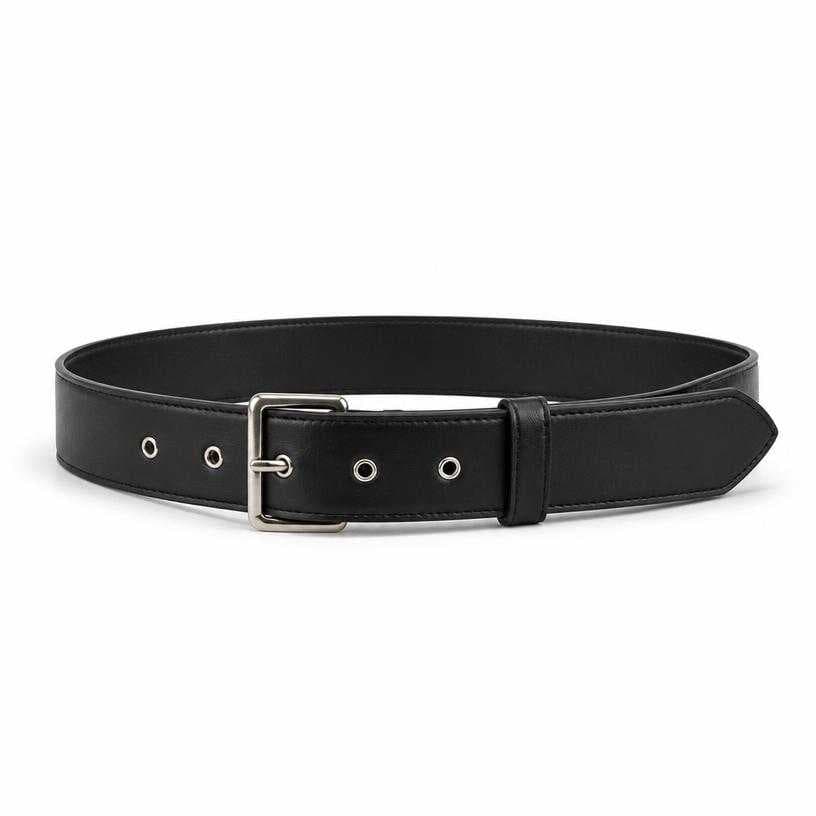 Generated item image of fitted black eyelet leather belt