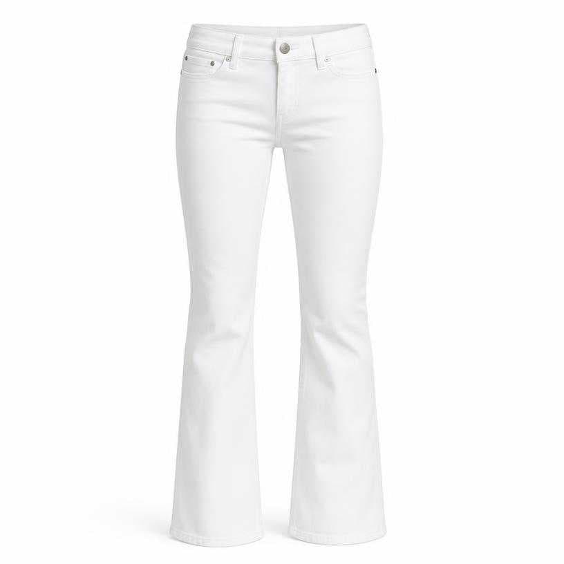 Generated item image of fitted white low-rise trousers