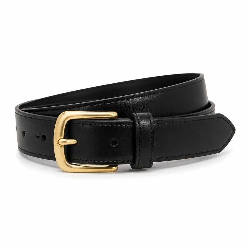 Generated item image of fitted black leather belt