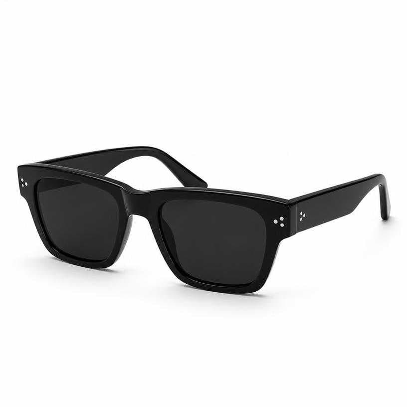 Generated item image of black rectangular frame glossy plastic sunglasses