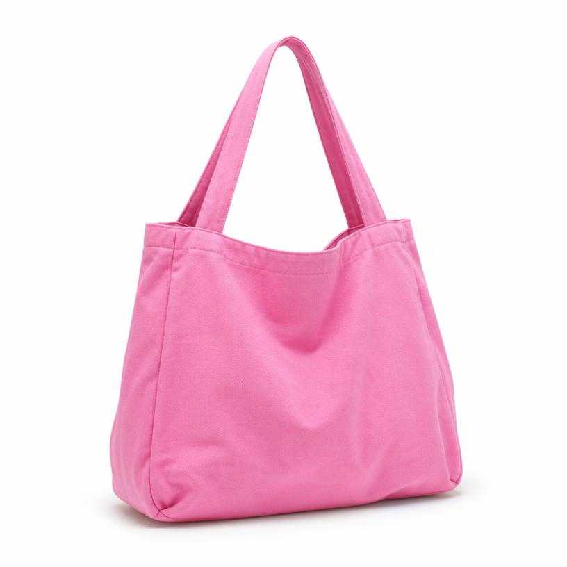 Generated item image of bright pink oversized canvas-like fabric shoulder bag