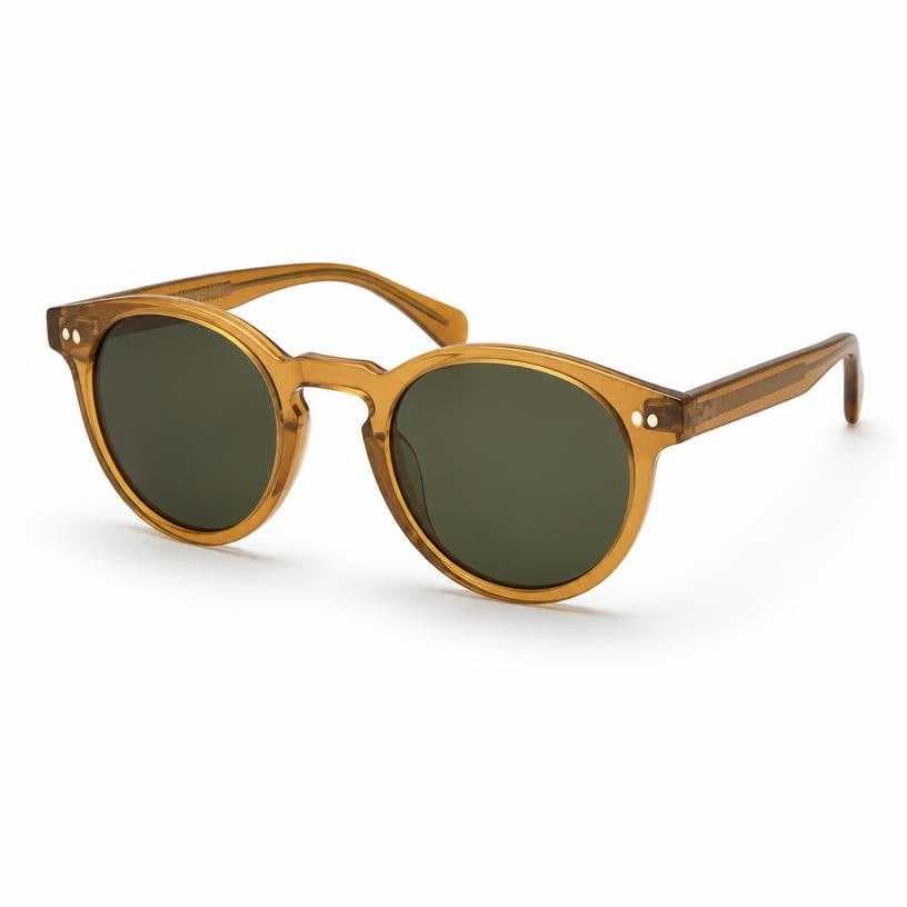 Generated item image of amber brown round lenses acetate sunglasses