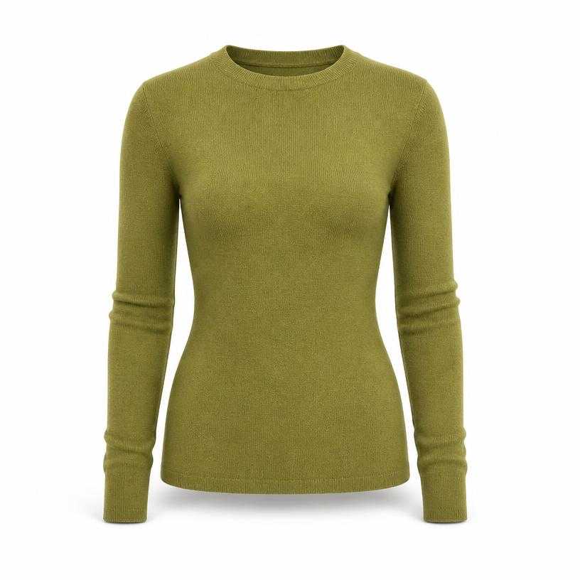Generated item image of fitted olive green knit top