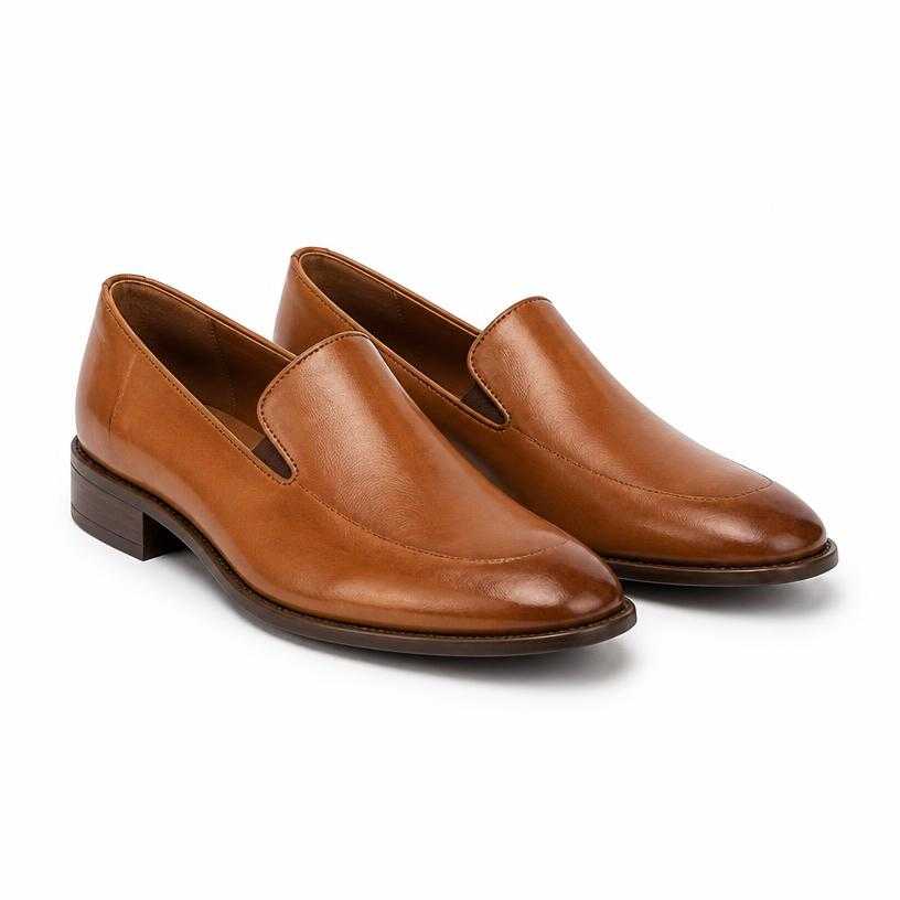 Generated item image of cognac brown polished leather loafers