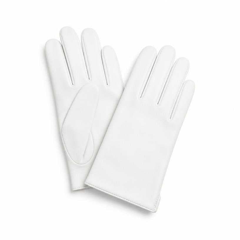 Generated item image of fitted white wrist length gloves