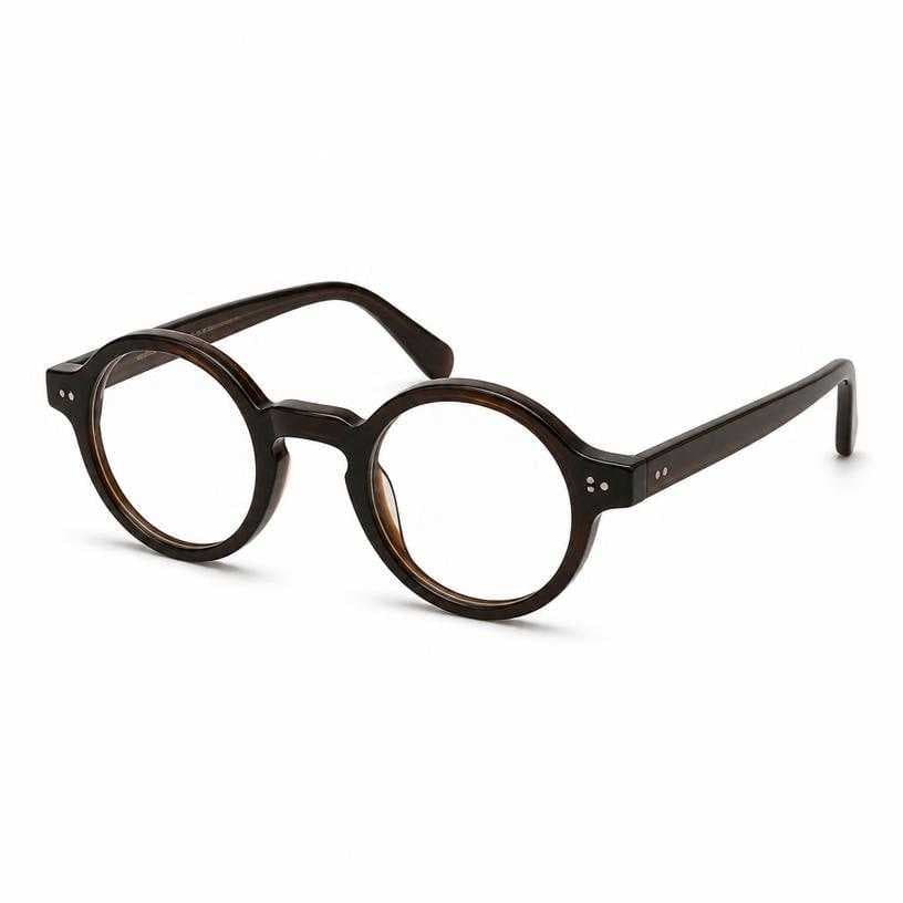 Generated item image of dark brown-black round frames acetate eyeglasses