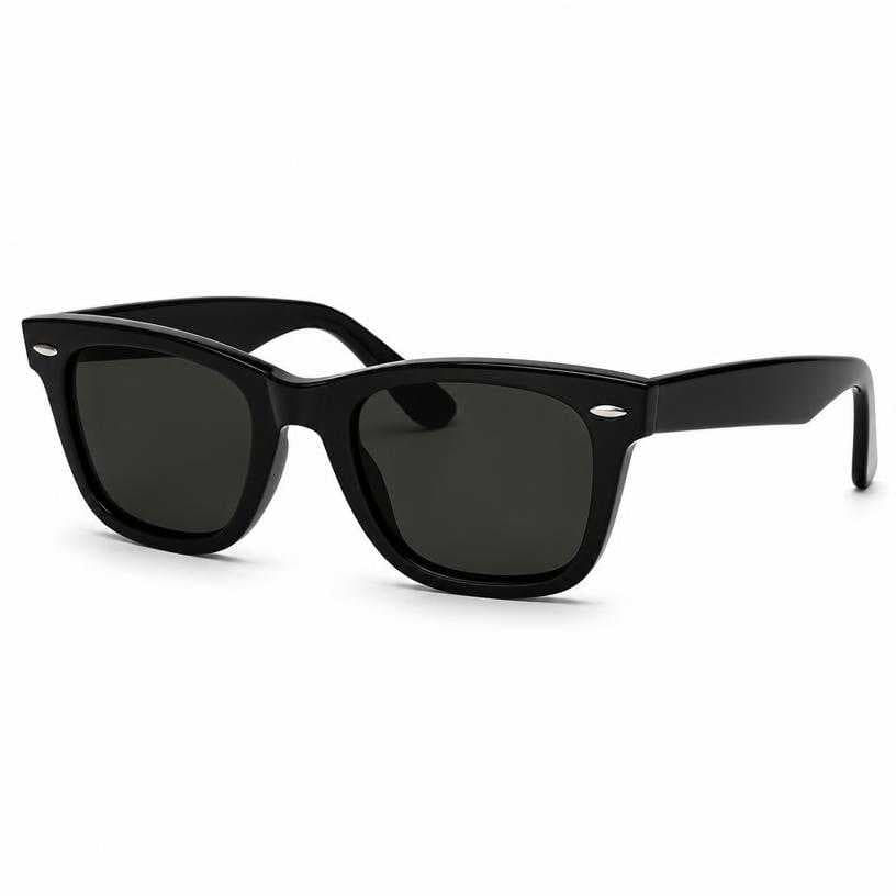 Generated item image of black rectangular acetate-like frame sunglasses