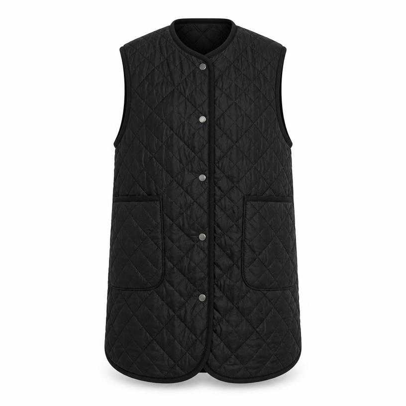 Generated item image of relaxed black diamond quilting synthetic fabric quilted layer