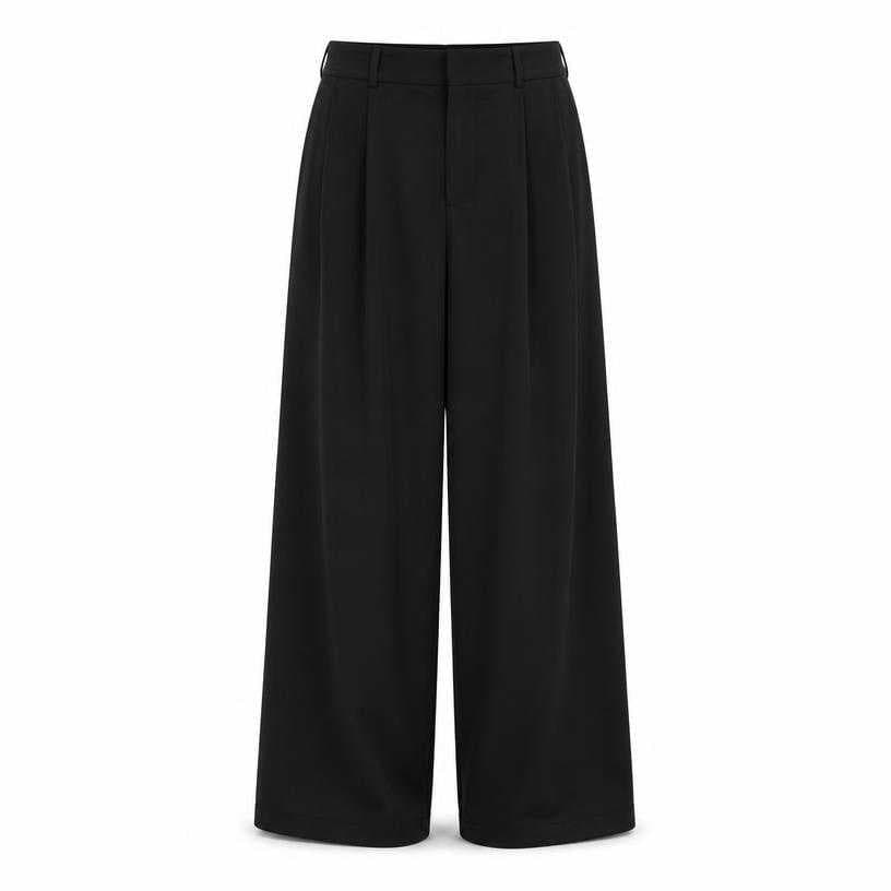 Generated item image of relaxed black wide-leg trousers