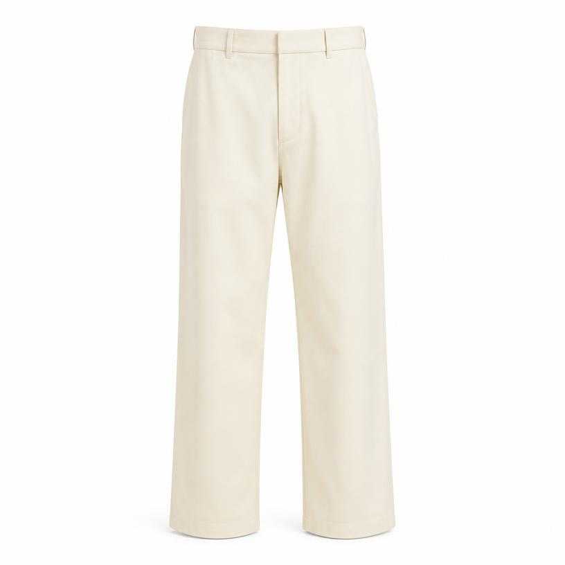 Generated item image of relaxed cream straight leg trousers