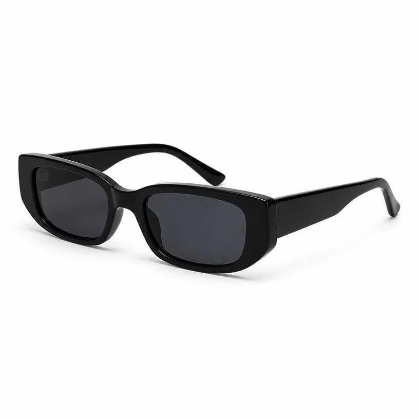 Generated item image of black narrow rectangular glossy acetate-like frame sunglasses