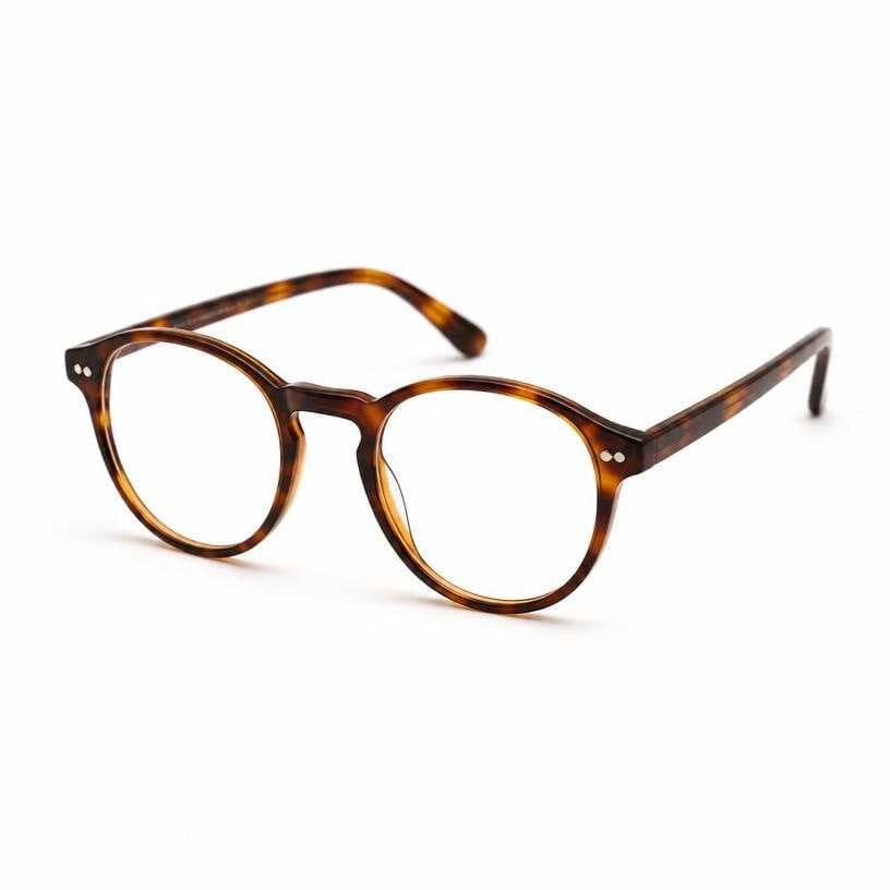Generated item image of tortoiseshell brown round lenses acetate eyeglasses