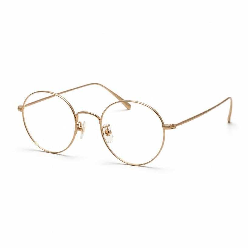 Generated item image of gold-toned round lenses metal eyeglasses