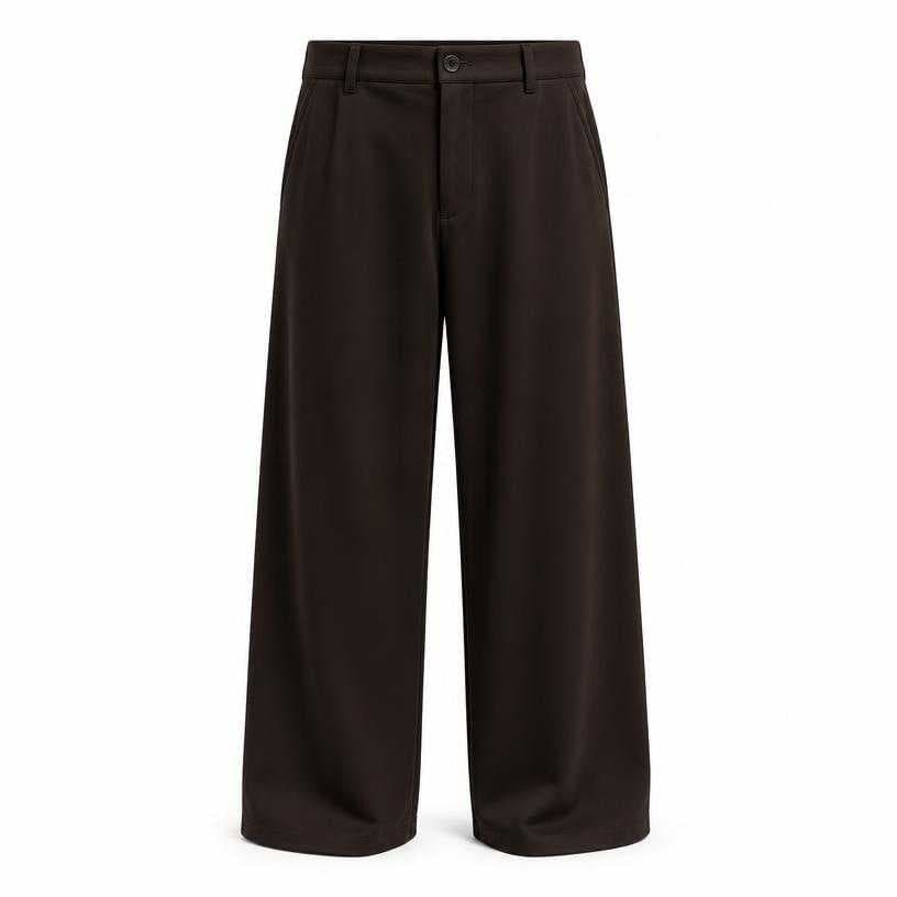 Generated item image of relaxed dark brown low rise trousers